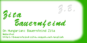 zita bauernfeind business card